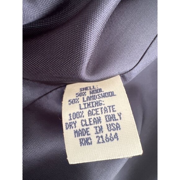 VTG 60s 70s Wool Blend Blazer Jacket Fall Winter Houndstooth Academia Women's 10 - Picture 7 of 8